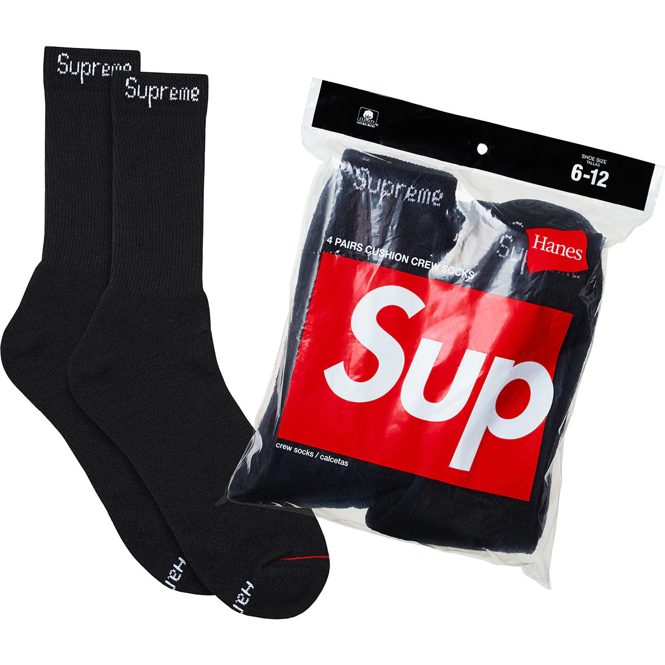 Supreme®/Hanes® Crew Socks (4 Pack)