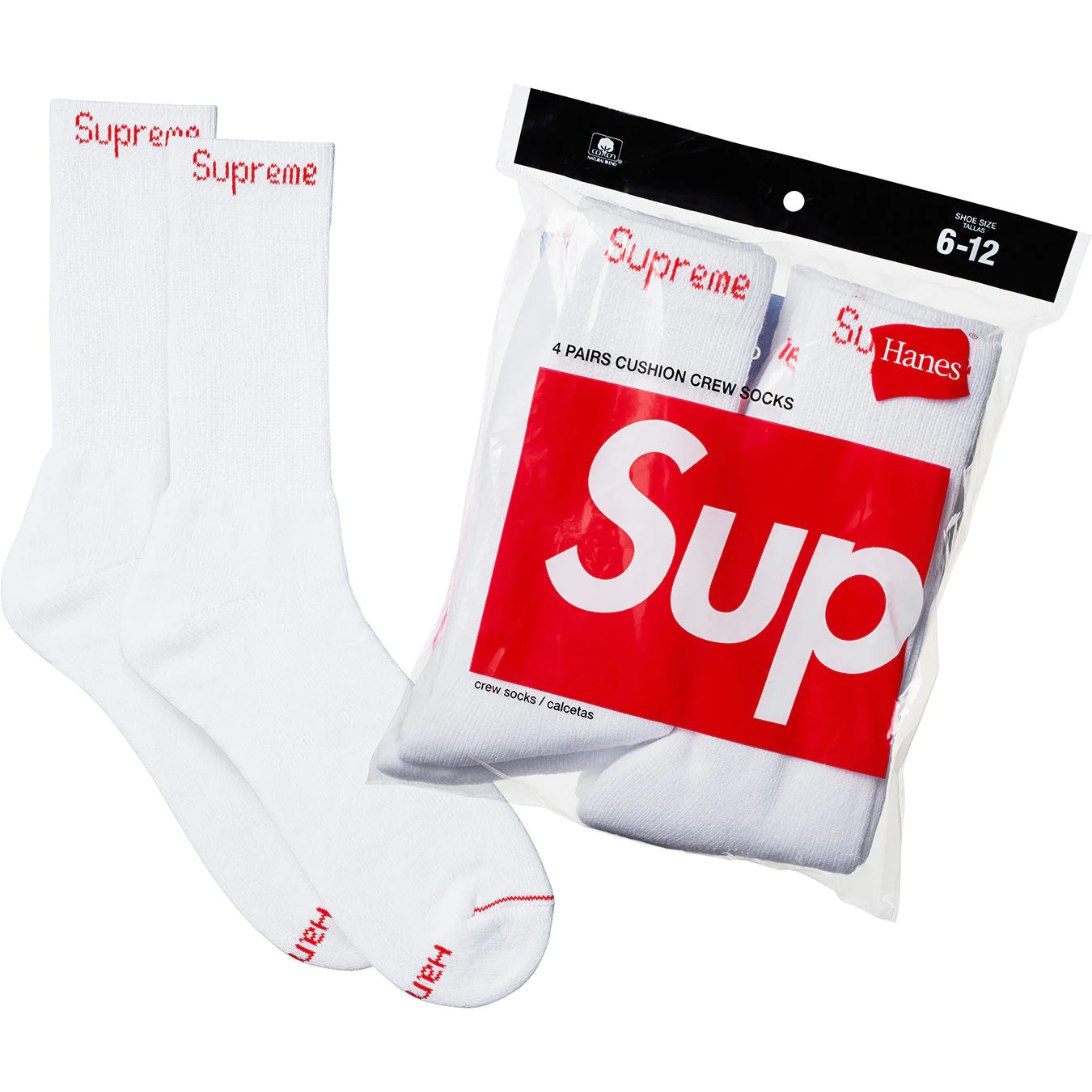 Supreme®/Hanes® Crew Socks (4 Pack)