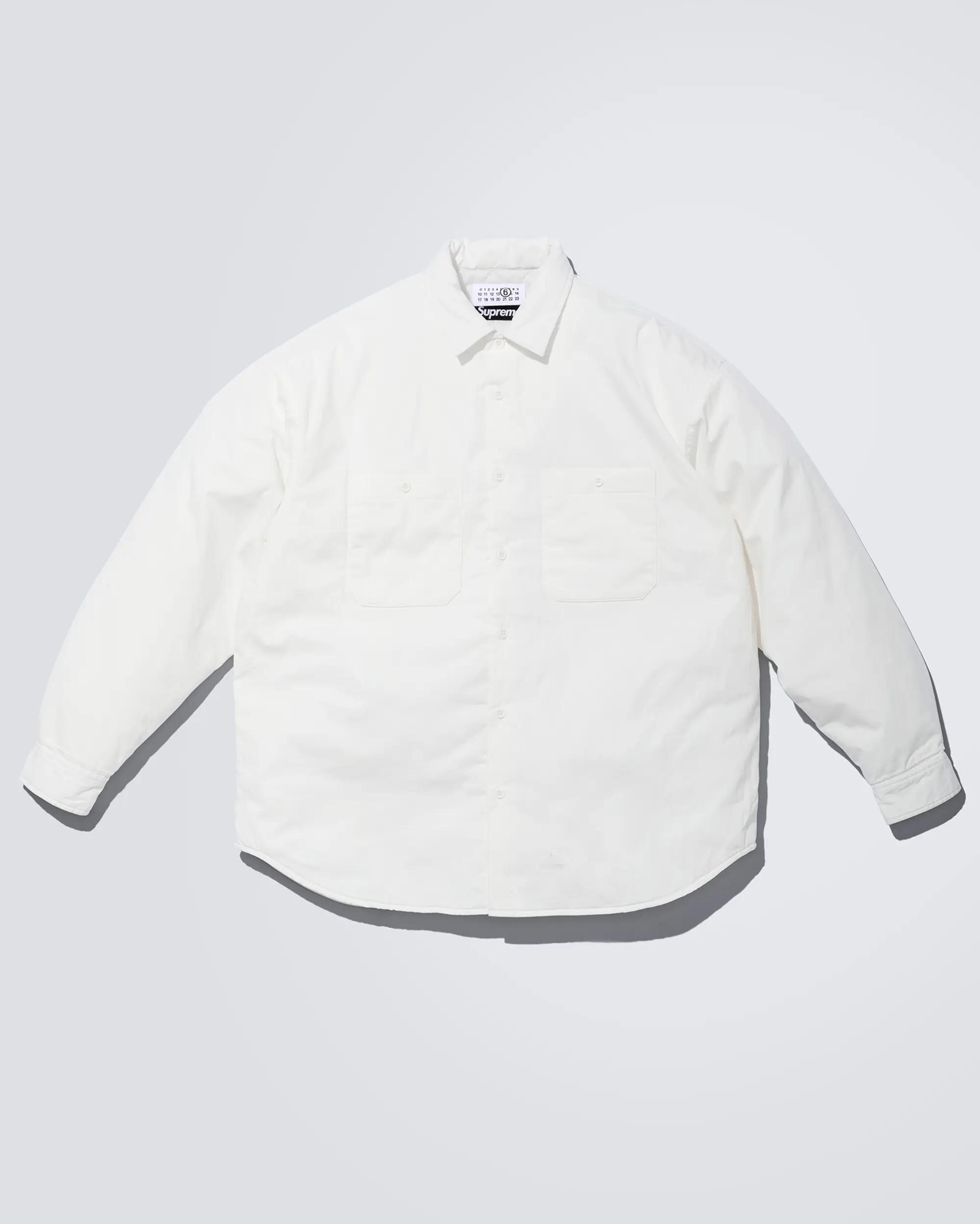 Supreme×MM6 padded shirt L size whiteポスター付き