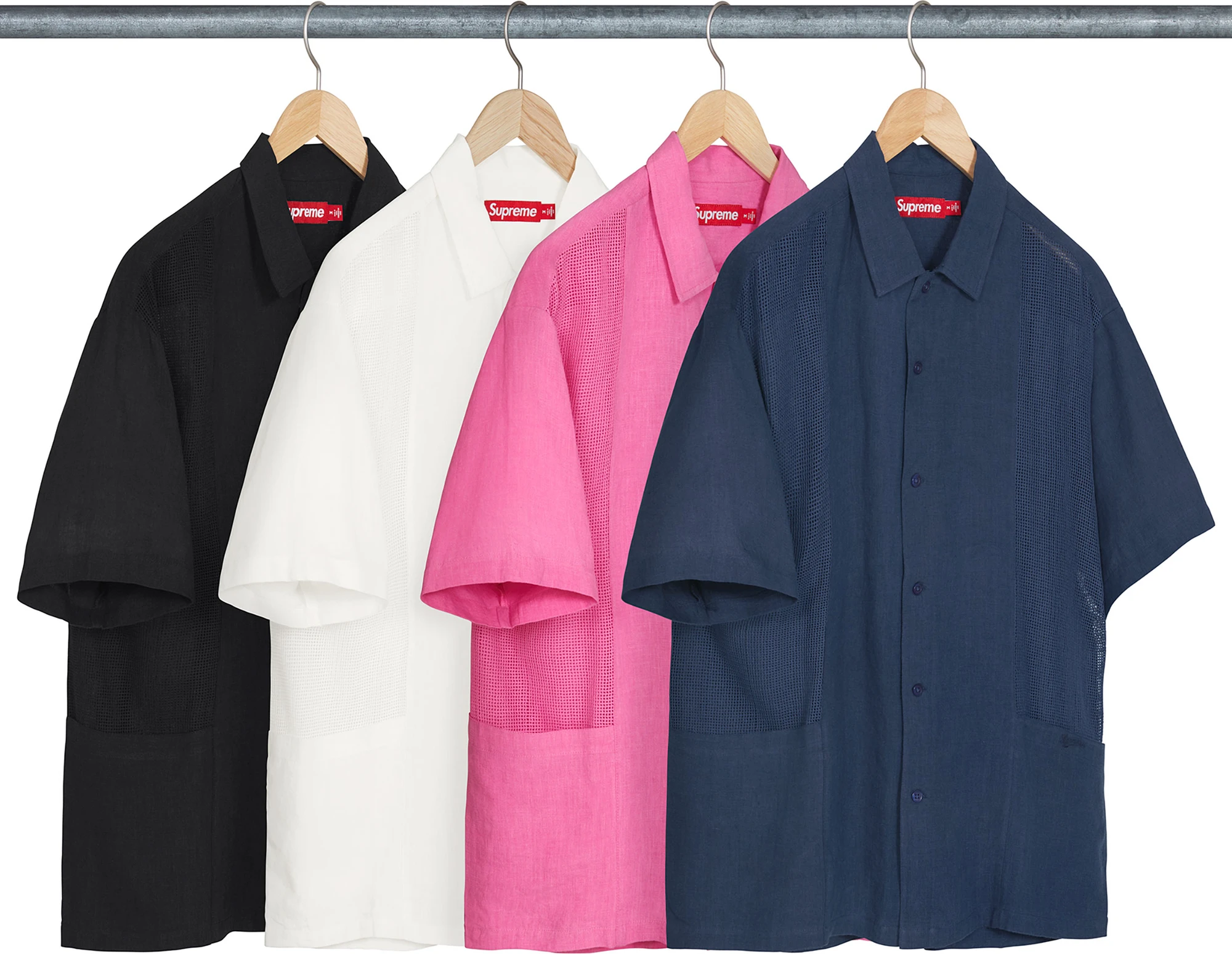 Supreme Mesh Panel Linen S/S Shirt