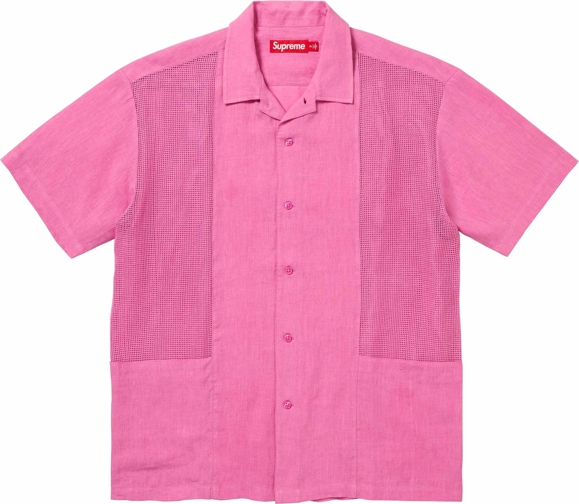 Mesh Panel Linen S/S Shirt | Supreme 24ss