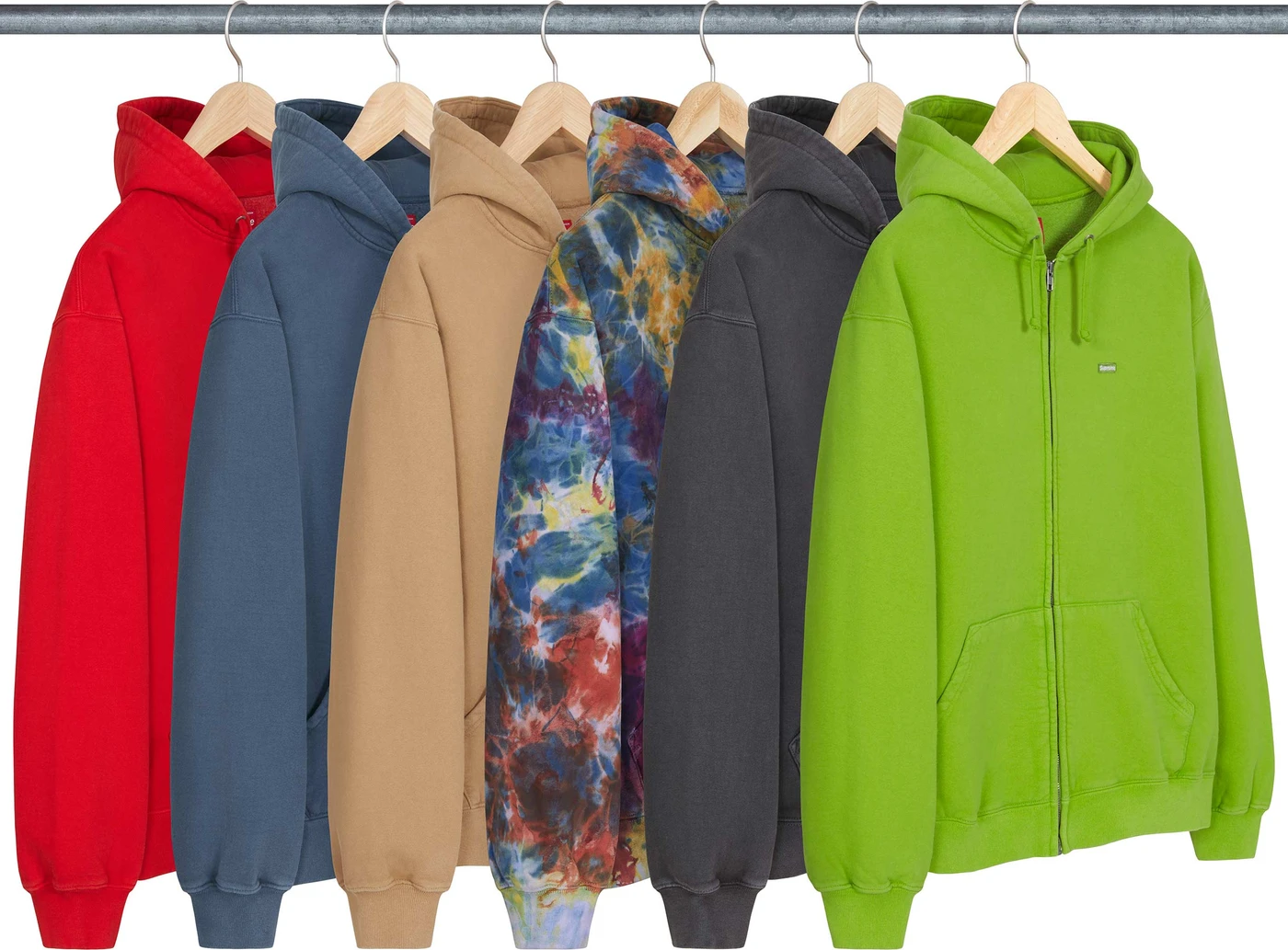 Overdyed Small Box Zip Up Hooded Sweatshirt | Supreme 24ss