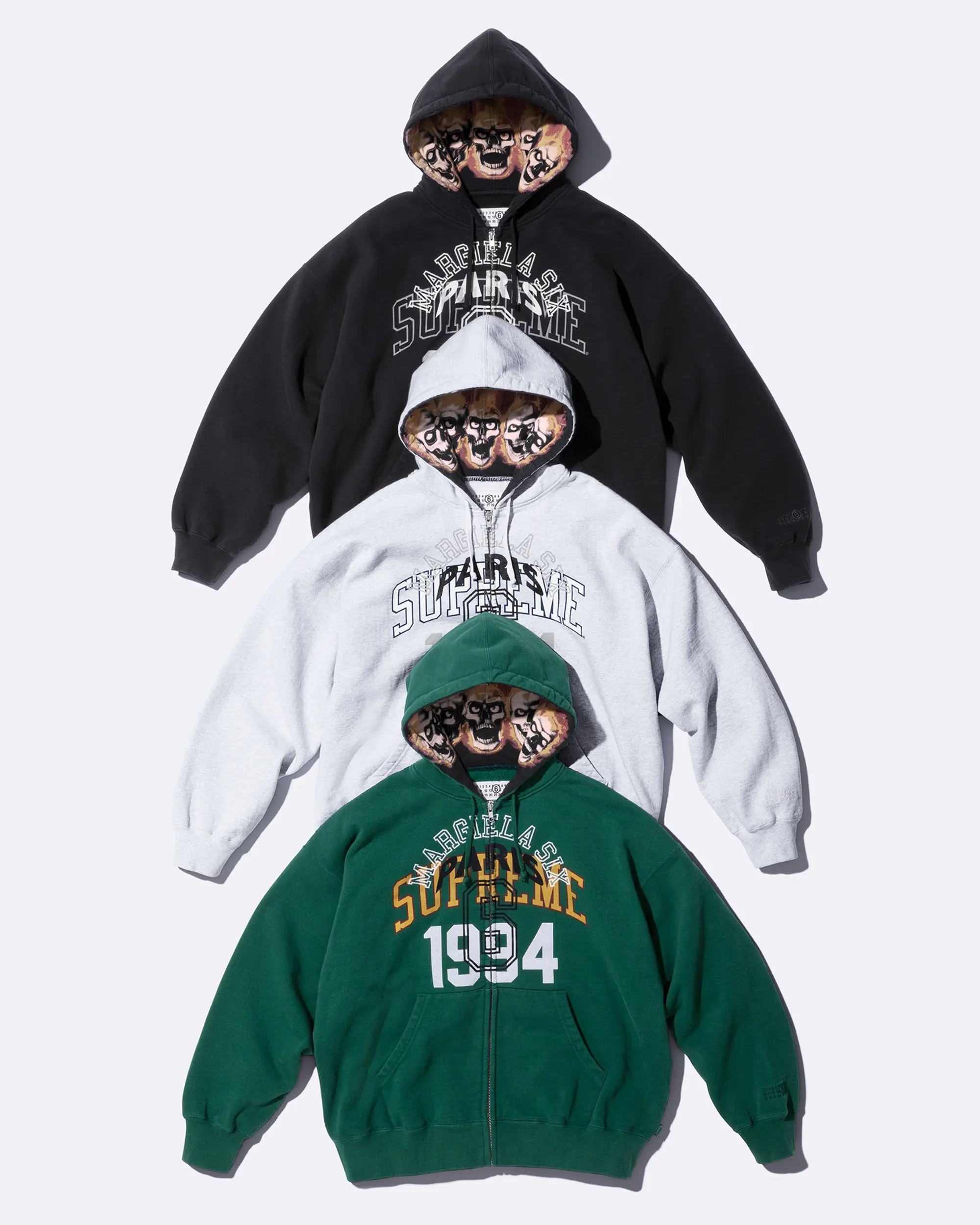 Supreme x MM6 Maison Margiela コラボパーカー Supreme x MM6 Maison Margiela ロゴ パーカー | ブラック | FARFETCH JP