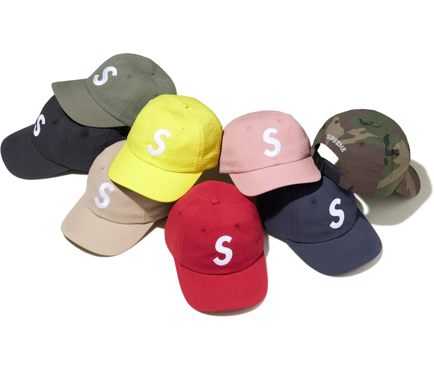 シュプリーム Supreme Seersucker S Logo 6-Panelノースフェイス