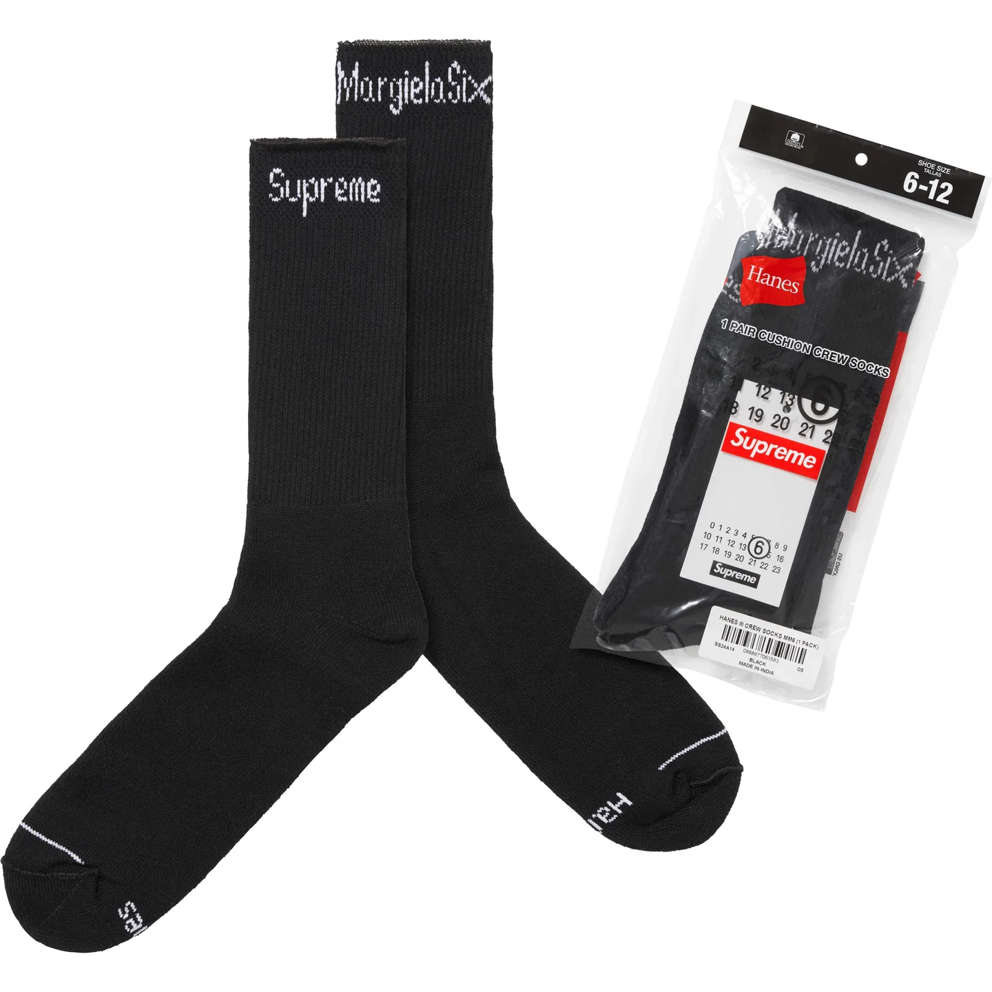 Supreme®/MM6 Maison Margiela Hanes® Crew Socks (1 Pack)