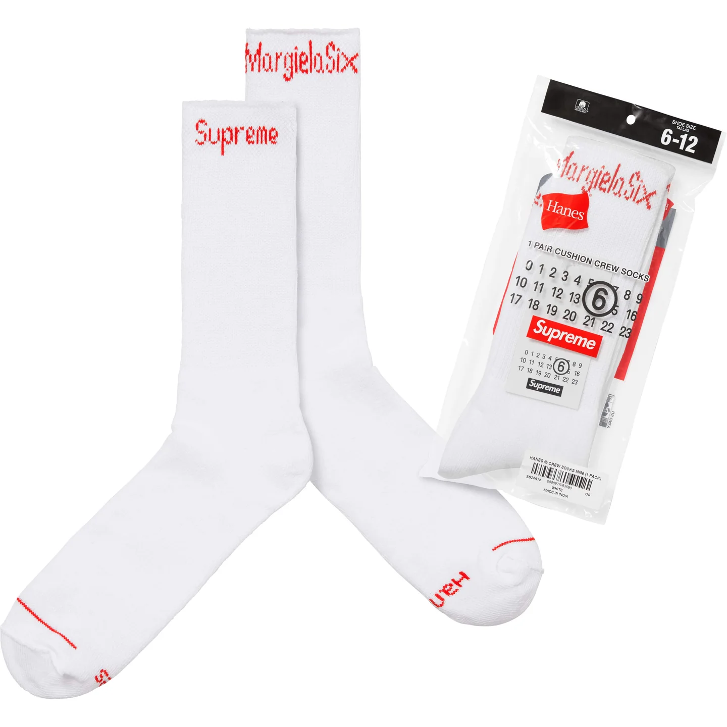 Supreme®/MM6 Maison Margiela Hanes® Crew Socks (1 Pack) | Supreme 24ss