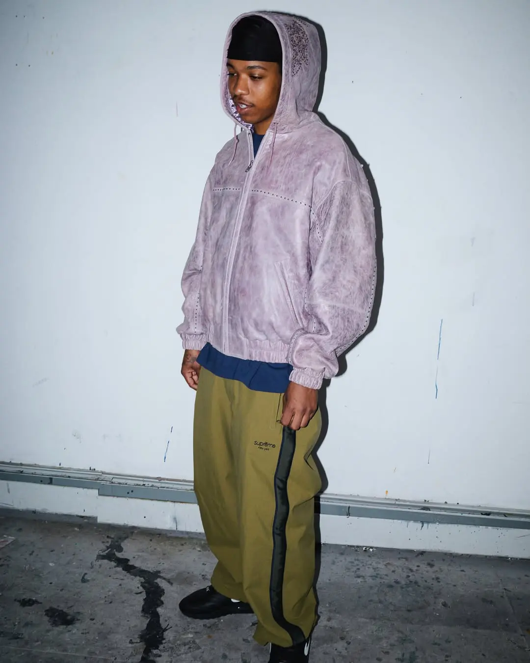 Supreme Supreme Studded Hooded Leather Jacket