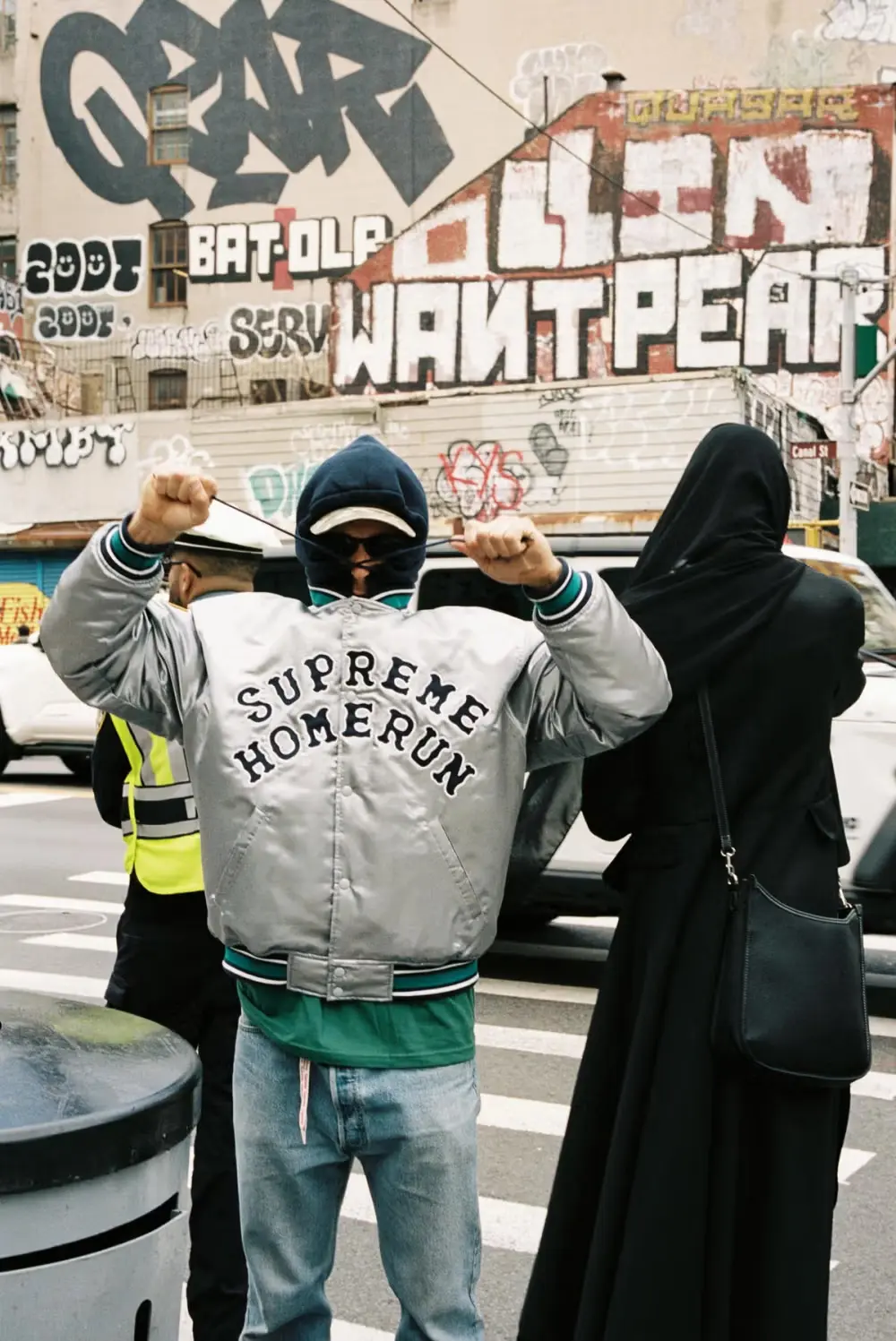 Supreme Supreme Supreme®/Homerun Satin Hooded Varsity Jacket