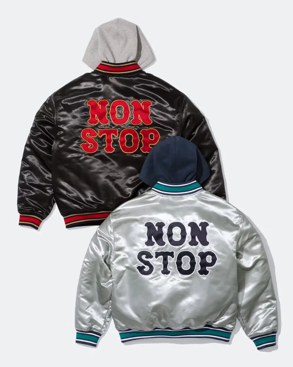 Supreme Supreme Supreme®/Homerun Satin Hooded Varsity Jacket