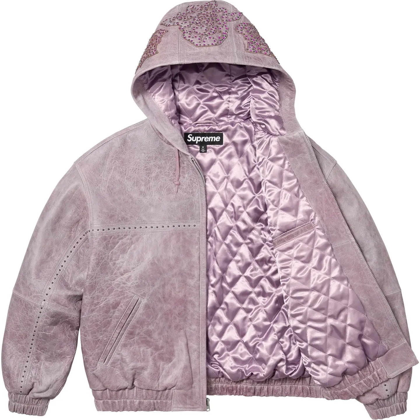 Supreme Supreme Studded Hooded Leather Jacket