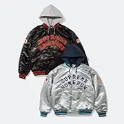 Supreme Supreme®/Homerun Satin Hooded Varsity Jacket