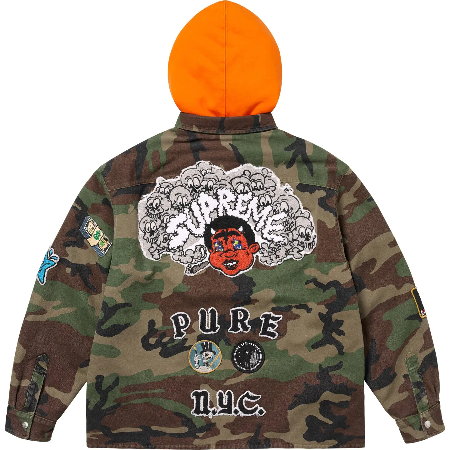 Supreme Supreme Patches Hooded Zip Up Shirt