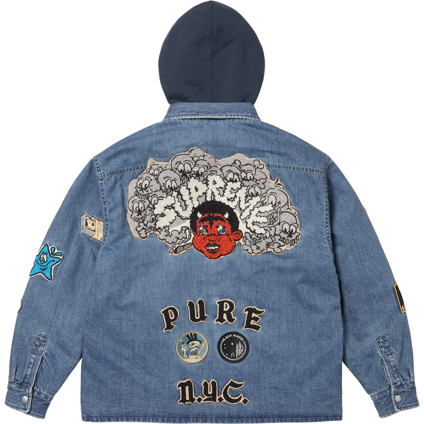 Supreme Supreme Patches Hooded Zip Up Shirt