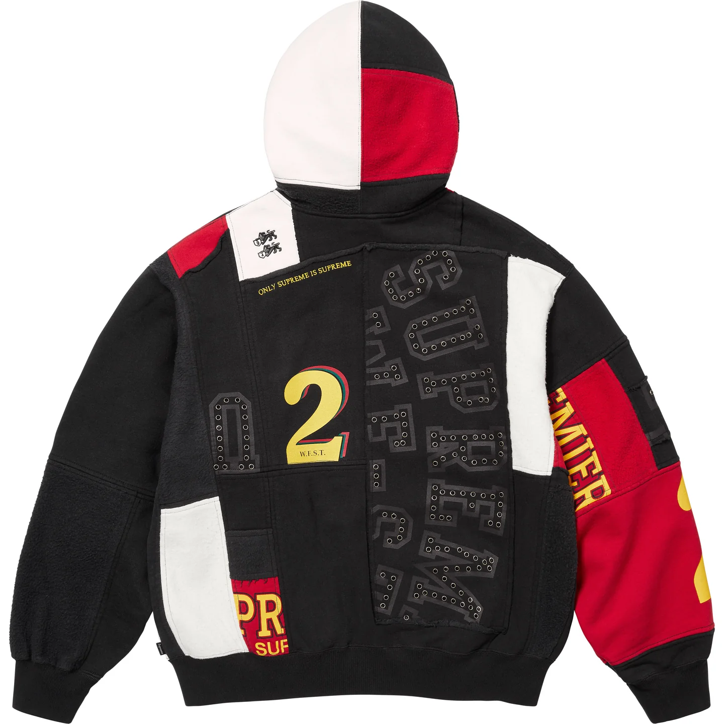 Supreme Supreme Patchwork Zip Up Hooded Sweatshirt
