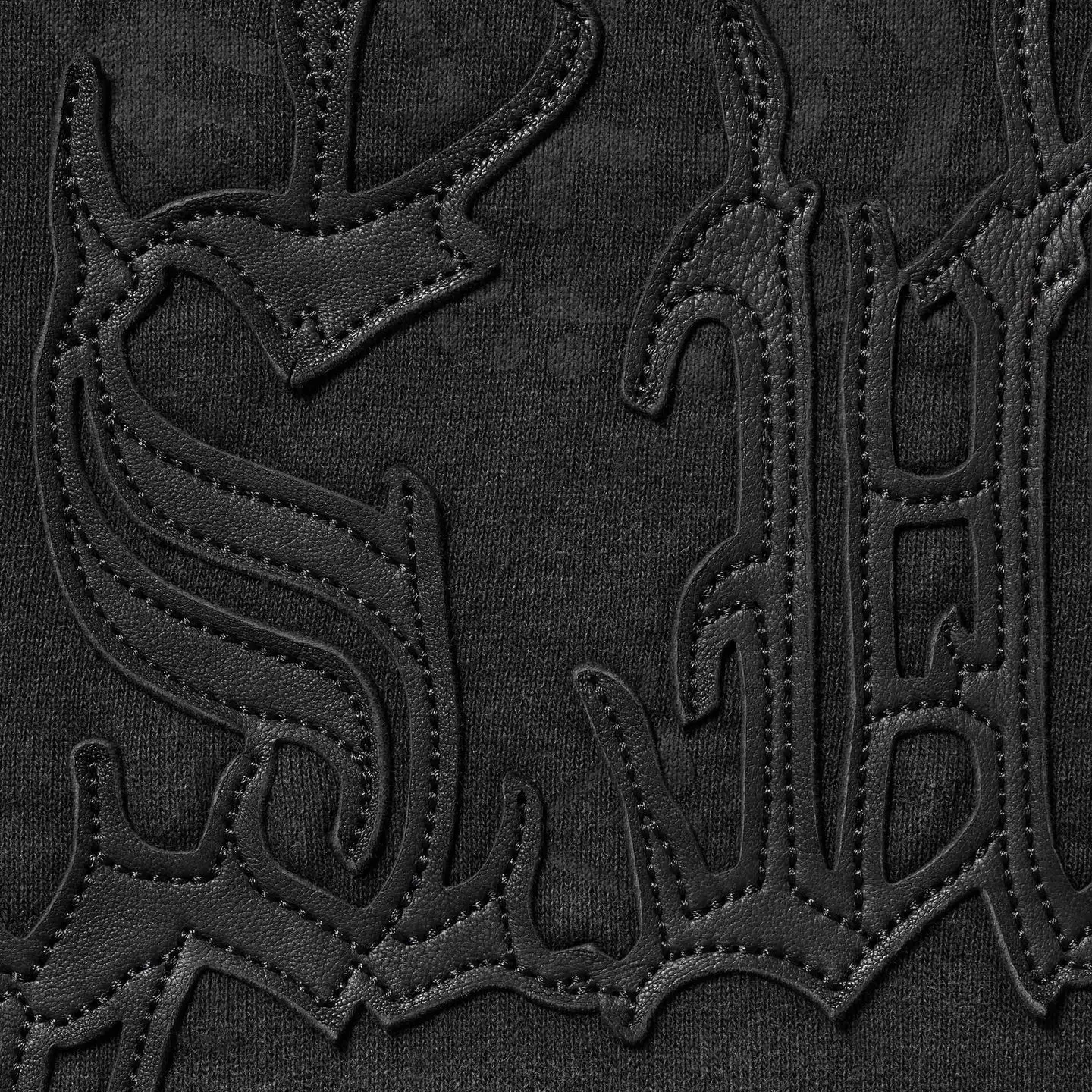 Supreme Supreme Leather Appliqué Zip Up Hooded Sweatshirt