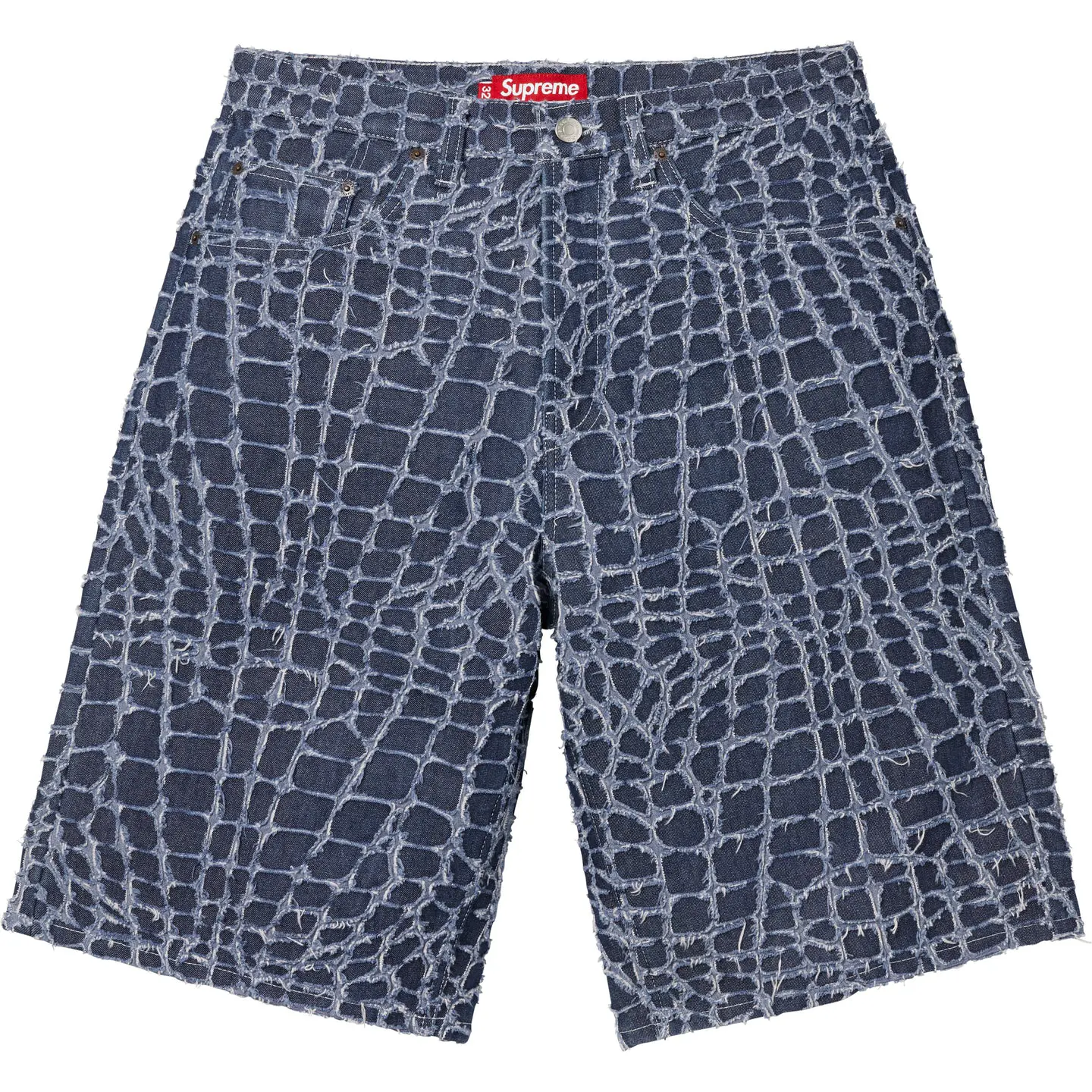 Supreme Supreme Frayed Croc Baggy Denim Short