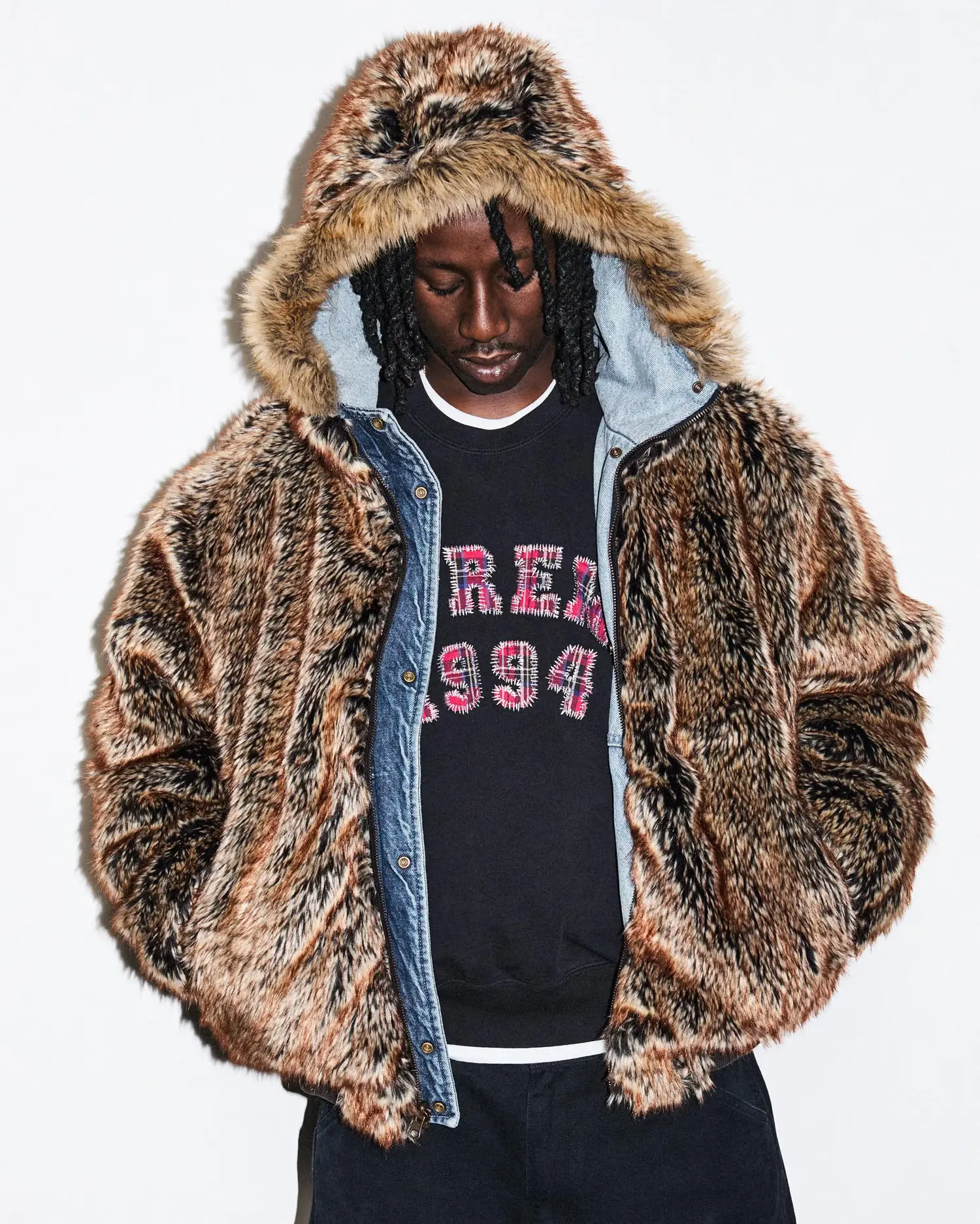 Supreme Supreme Reversible Faux Fur Hooded Work Jacket