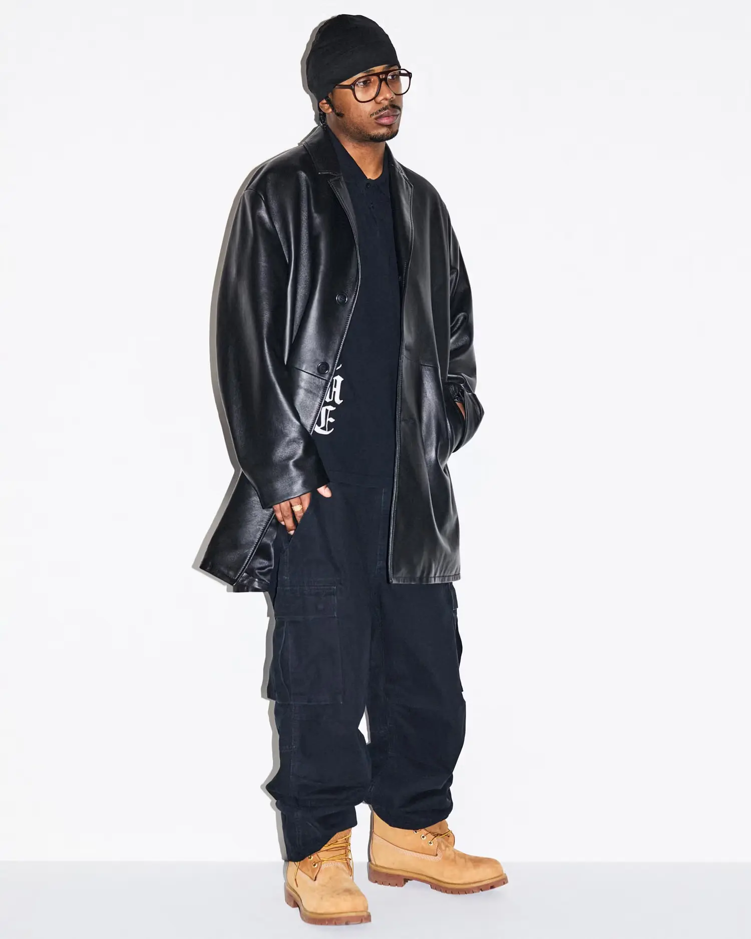 Supreme Supreme Supreme®/Schott® Leather Overcoat