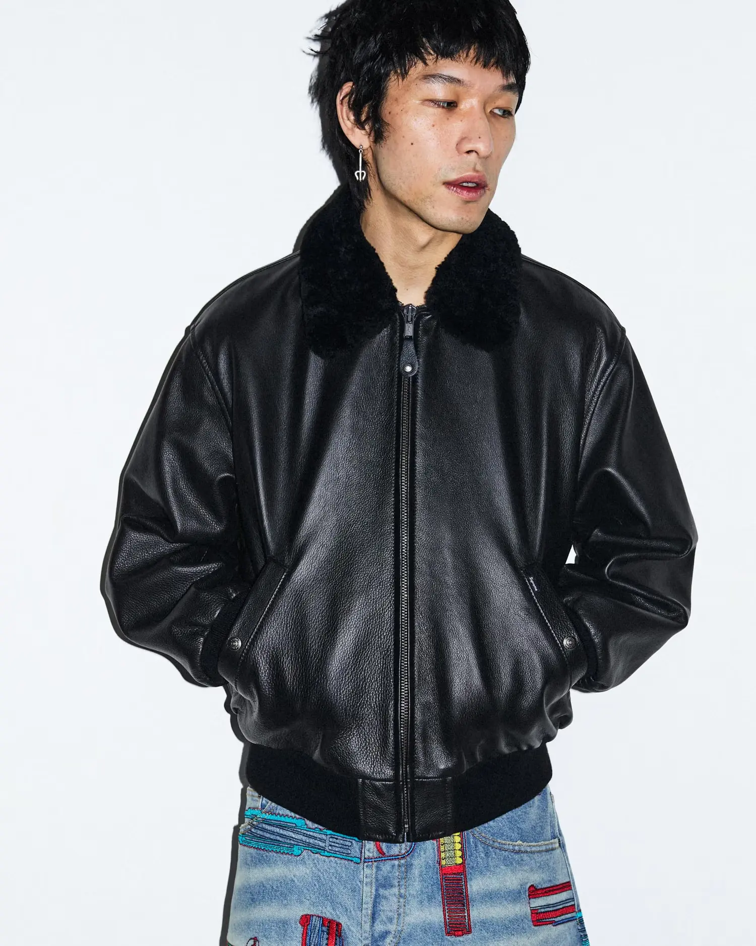 Supreme Guns Embroidered Loose Fit Jean