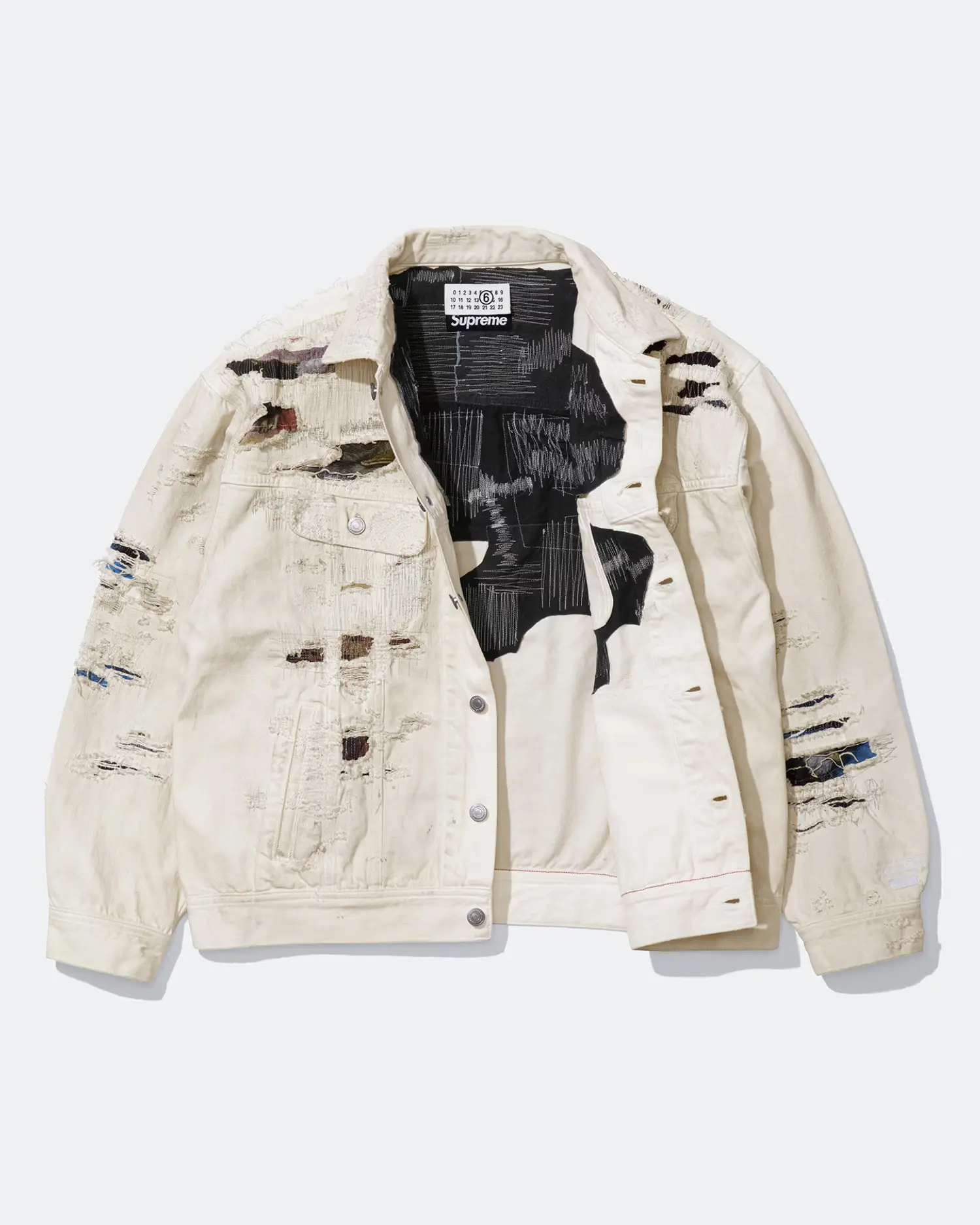 Supreme Supreme®/MM6 Maison Margiela Distressed Selvedge Denim Trucker Jacket