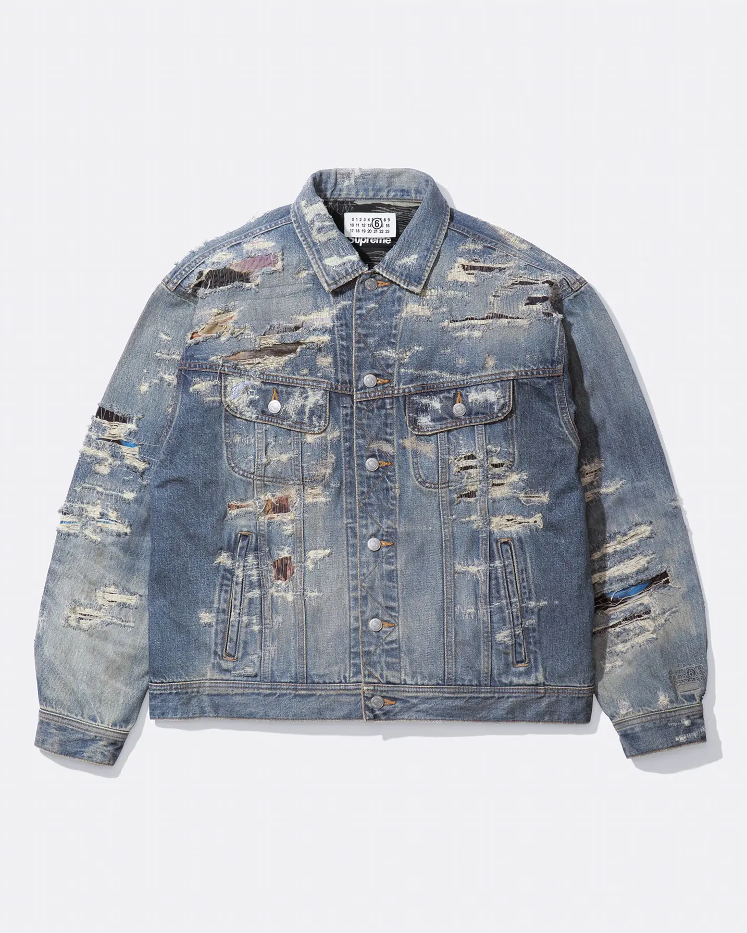 Supreme Supreme®/MM6 Maison Margiela Distressed Selvedge Denim Trucker Jacket