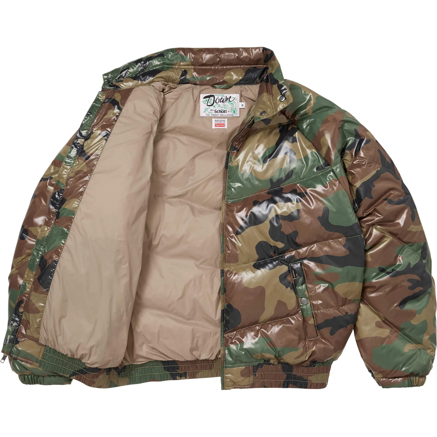 Supreme Supreme®/Schott® Glossy Lightweight Down Puffer Jacket