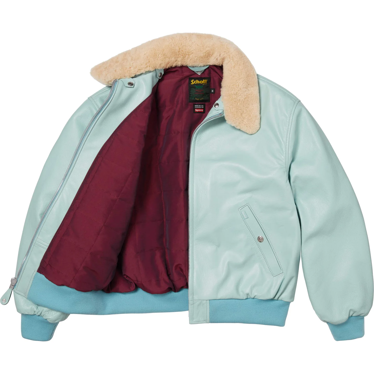 Supreme Supreme®/Schott® Shearling Collar Bomber Jacket