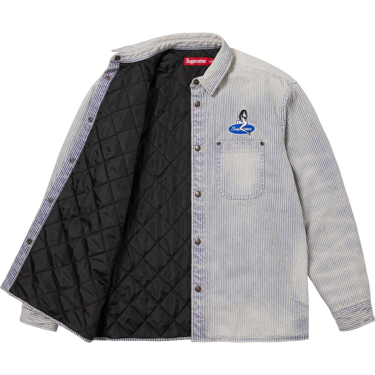 Supreme Quilted Lined Denim Snap Shirt
