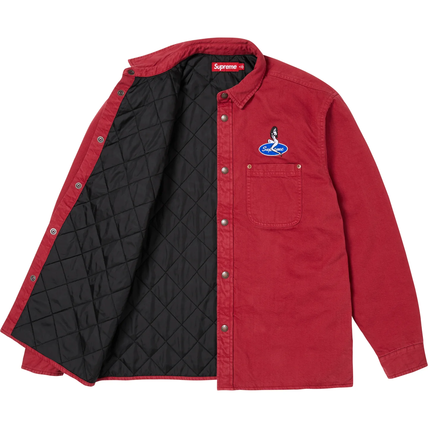 Supreme Quilted Lined Denim Snap Shirt