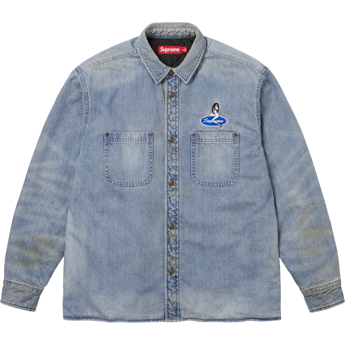 Supreme Quilted Lined Denim Snap Shirt