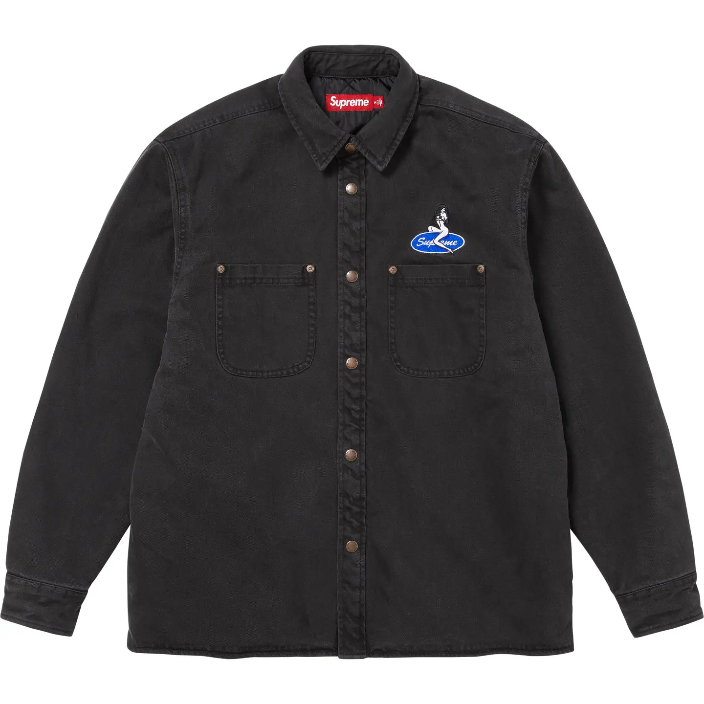 Supreme Quilted Lined Denim Snap Shirt