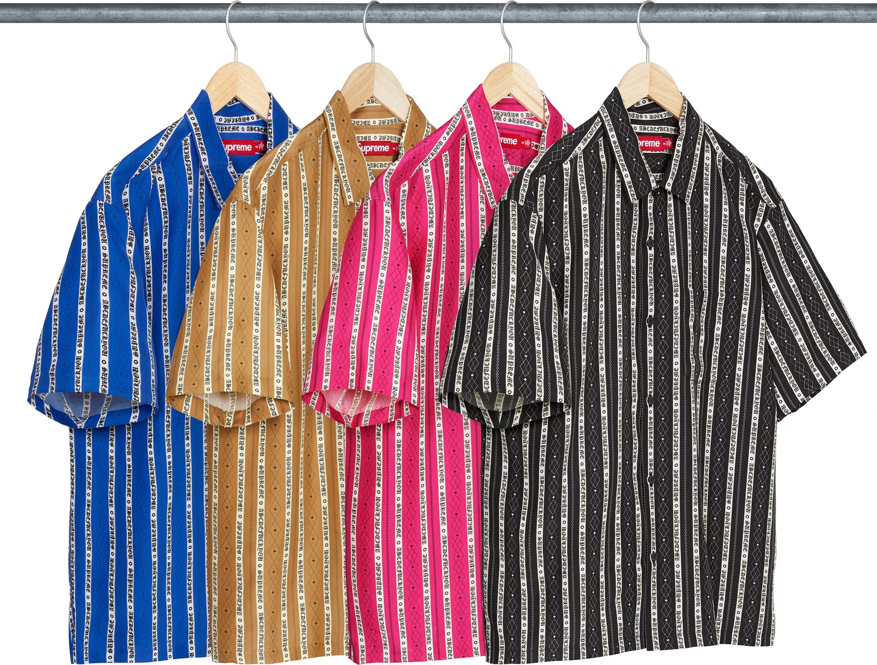 Supreme Old English Stripe Silk S/S Shirt