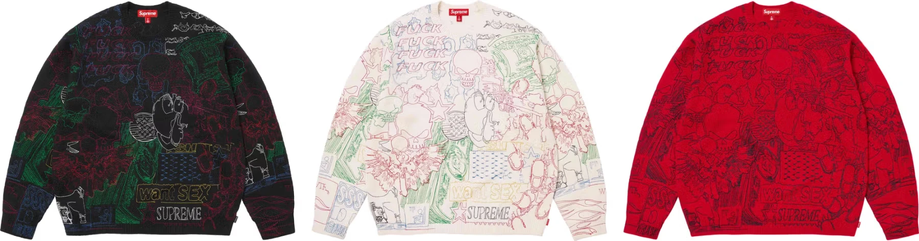 Collage Embroidered Sweater | Supreme 26ss