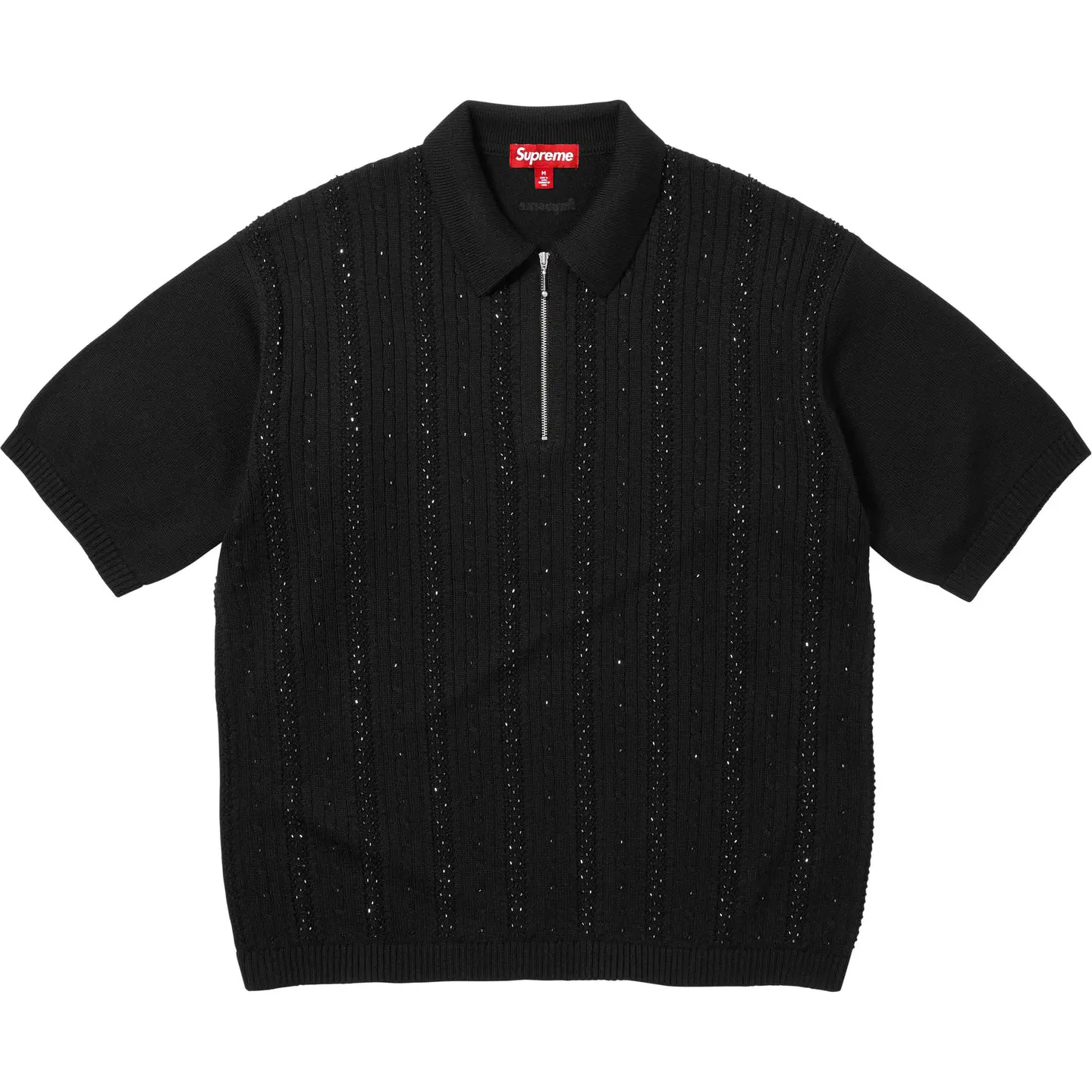 Supreme Beaded Zip S/S Polo Sweater