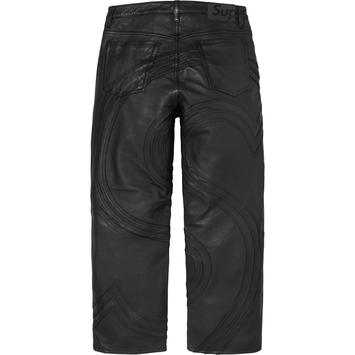 Supreme S Logo Leather Baggy 5-Pocket Jean