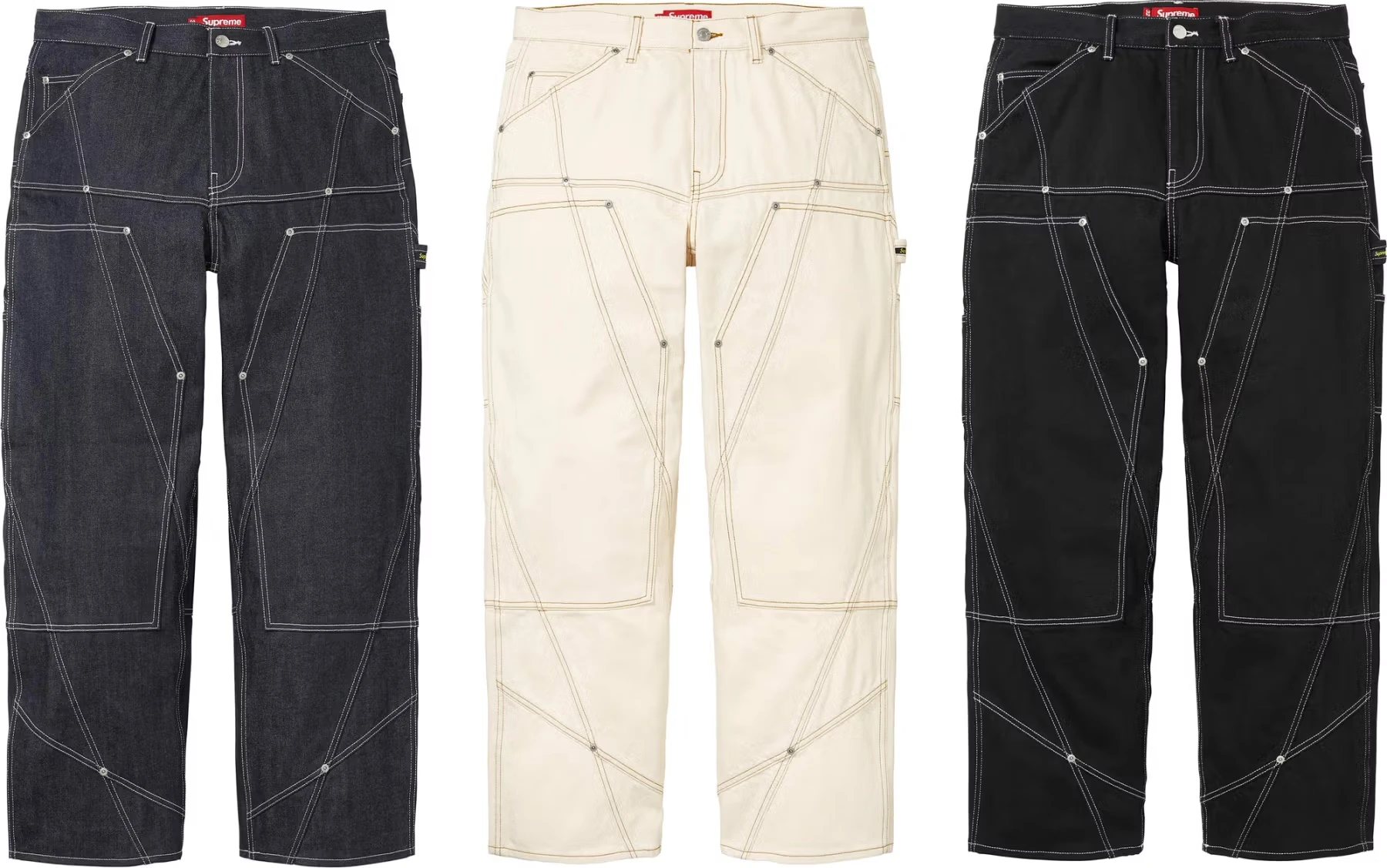 Contrast Stitch Double Knee Painter Jean | Supreme 26ss