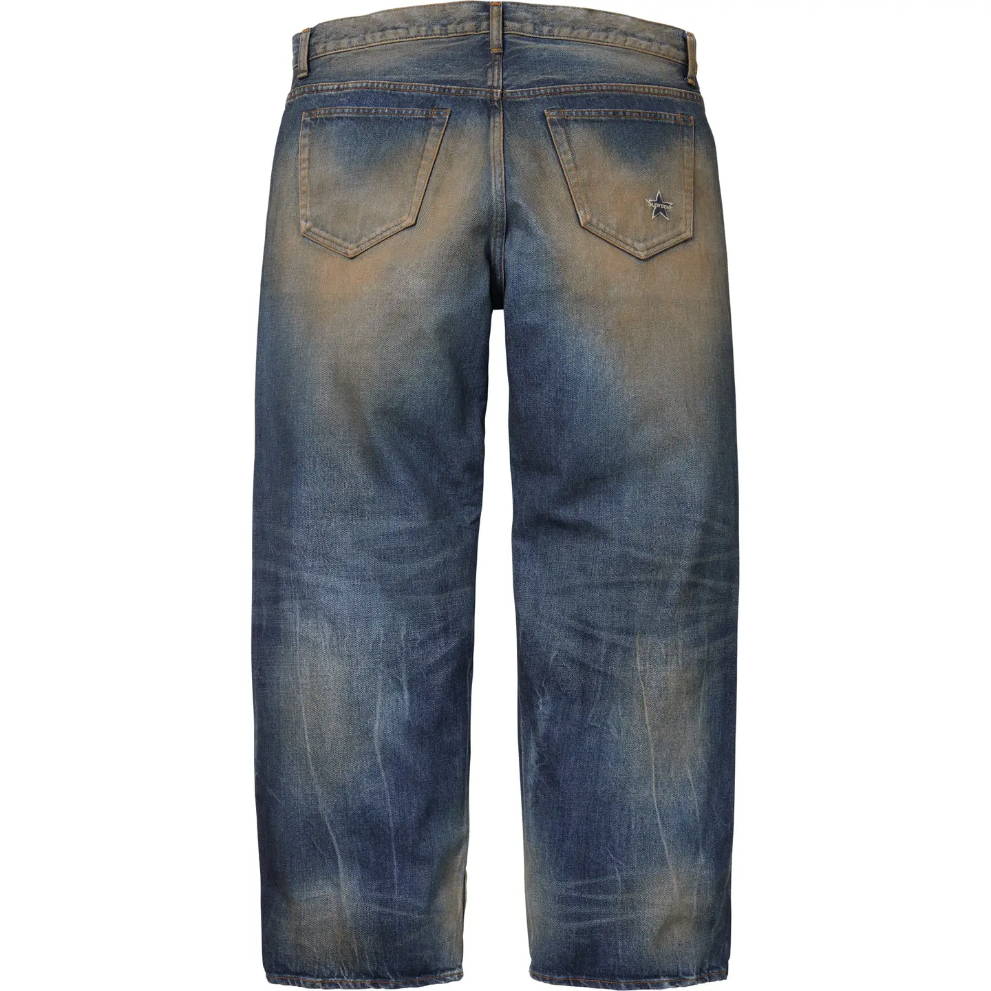 Supreme Distressed Loose Fit Selvedge Jean