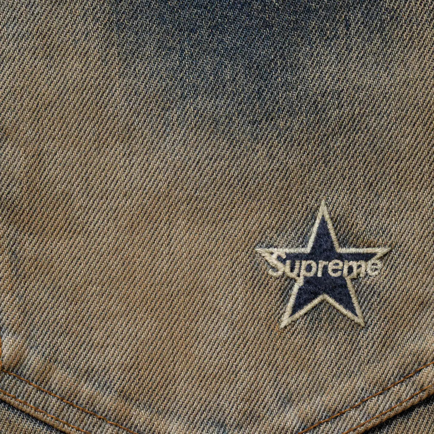 Supreme Distressed Loose Fit Selvedge Jean