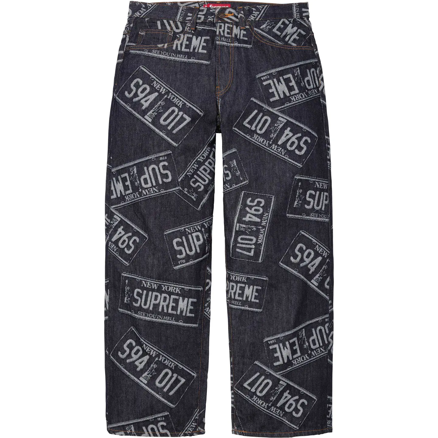 Supreme License Plate Baggy Jean