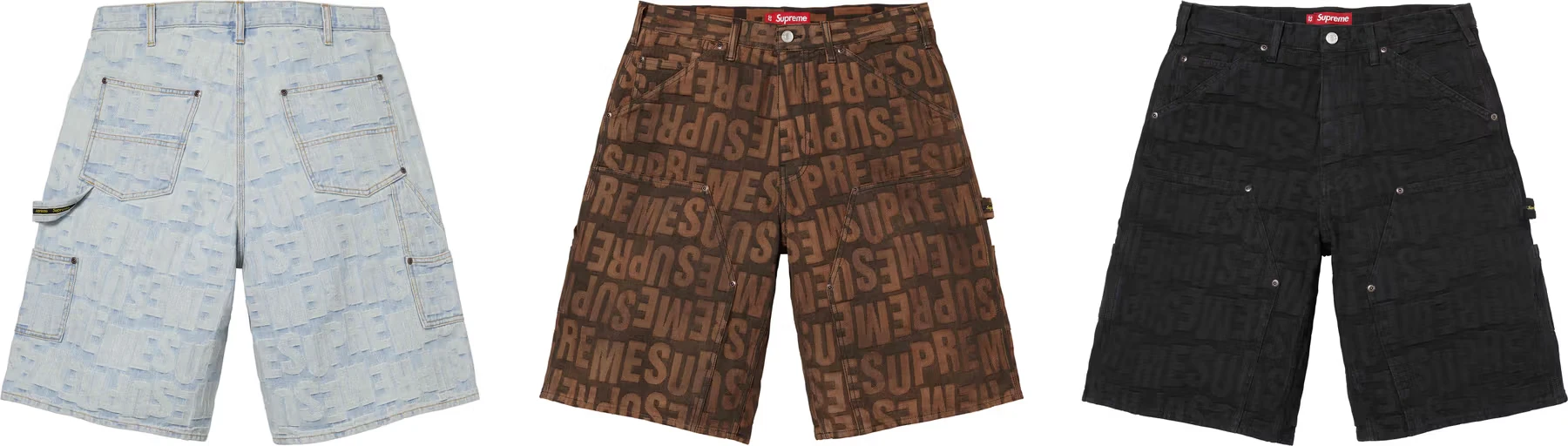 Supreme Repeat Jacquard Double Knee Denim Short