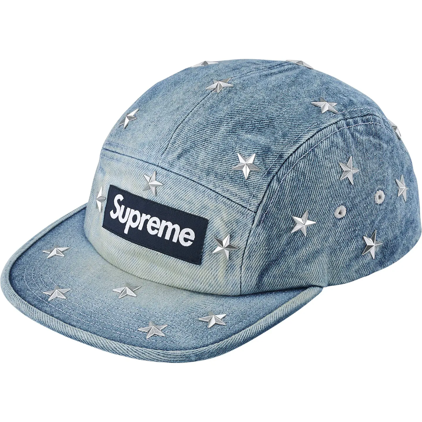 Supreme Stars Studded Denim Camp Cap
