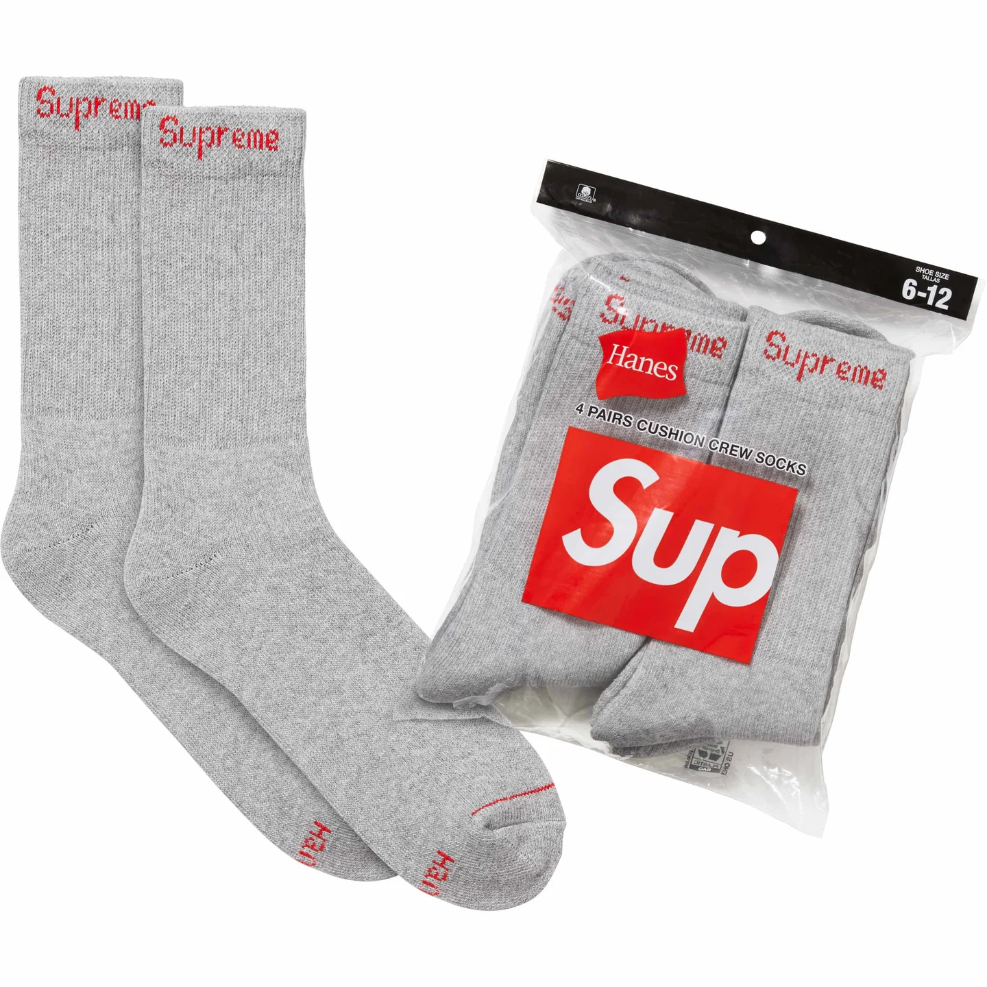 Supreme Supreme®/Hanes® Crew Socks (4 Pack)