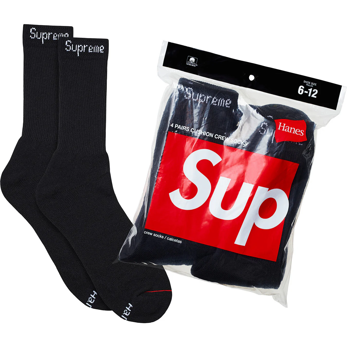 Supreme Supreme®/Hanes® Crew Socks (4 Pack)